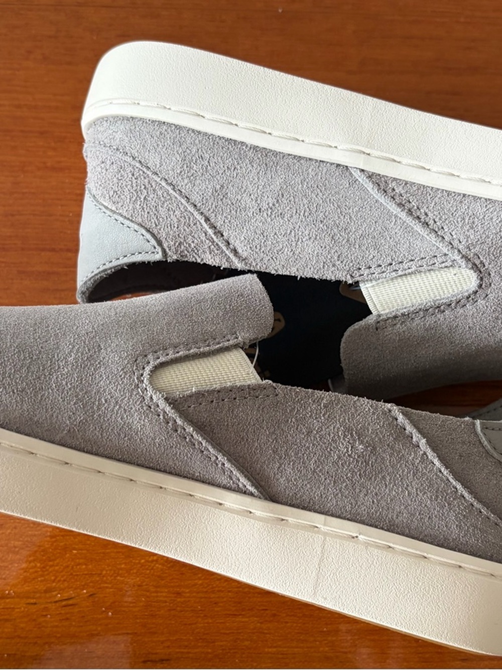 OluKai Women's Slip-On Suede Loafers in Light Gray - Picture 6 of 11